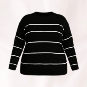 بافت خط دار زنانه زمستانه رنگی سایز بزرگ